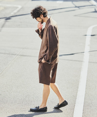 FREAK’S STORE LINEN COTTON EASY SHORT PANTS / 亞麻棉質雙褶鬆緊短褲