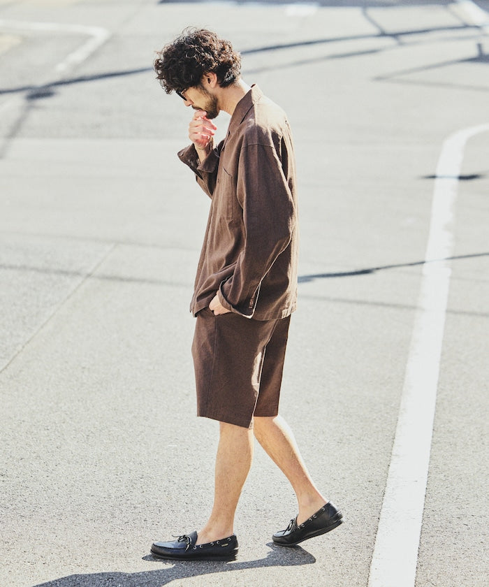 FREAK’S STORE LINEN COTTON EASY SHORT PANTS / 亞麻棉質雙褶鬆緊短褲