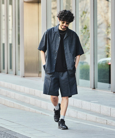 FREAK’S STORE LINEN COTTON EASY SHORT PANTS / 亞麻棉質雙褶鬆緊短褲