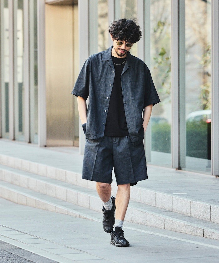 FREAK’S STORE LINEN COTTON EASY SHORT PANTS / 亞麻棉質雙褶鬆緊短褲