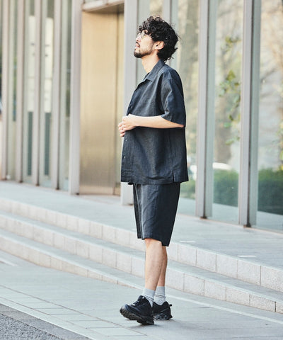 FREAK’S STORE LINEN COTTON EASY SHORT PANTS / 亞麻棉質雙褶鬆緊短褲