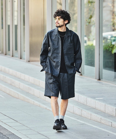 FREAK’S STORE LINEN COTTON EASY SHORT PANTS / 亞麻棉質雙褶鬆緊短褲