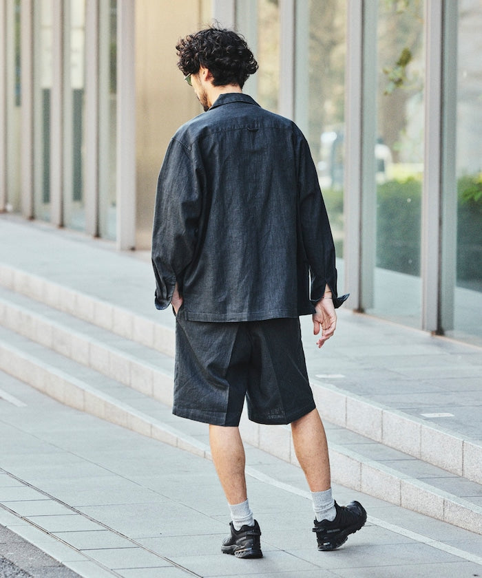FREAK’S STORE LINEN COTTON EASY SHORT PANTS / 亞麻棉質雙褶鬆緊短褲