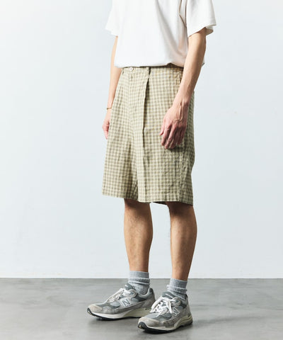 FREAK’S STORE LINEN COTTON EASY SHORT PANTS / 亞麻棉質雙褶鬆緊短褲