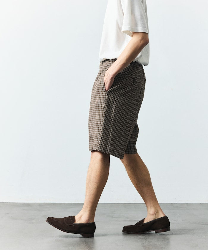 FREAK’S STORE LINEN COTTON EASY SHORT PANTS / 亞麻棉質雙褶鬆緊短褲