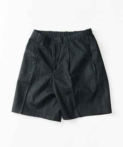 FREAK’S STORE LINEN COTTON EASY SHORT PANTS / 亞麻棉質雙褶鬆緊短褲