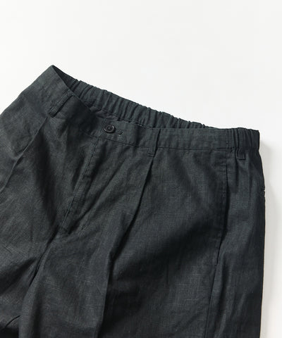 FREAK’S STORE LINEN COTTON EASY SHORT PANTS / 亞麻棉質雙褶鬆緊短褲