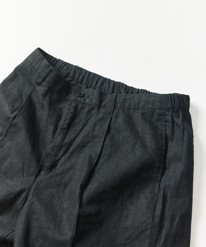 FREAK’S STORE LINEN COTTON EASY SHORT PANTS / 亞麻棉質雙褶鬆緊短褲