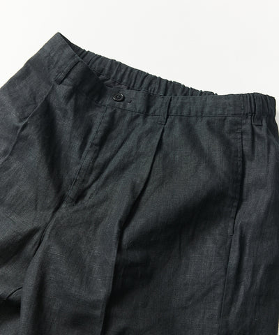 FREAK’S STORE LINEN COTTON EASY SHORT PANTS / 亞麻棉質雙褶鬆緊短褲