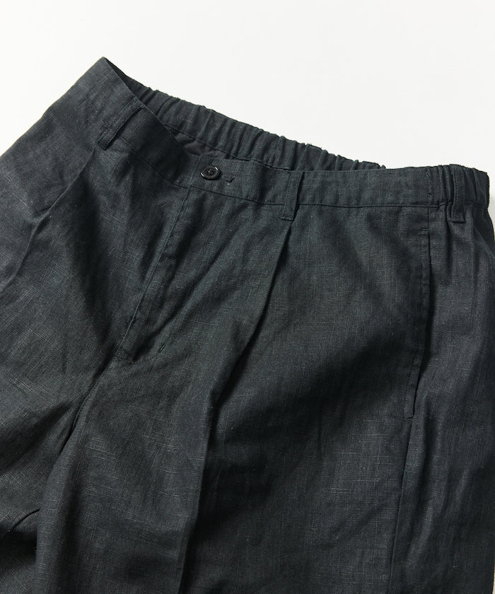 FREAK’S STORE LINEN COTTON EASY SHORT PANTS / 亞麻棉質雙褶鬆緊短褲