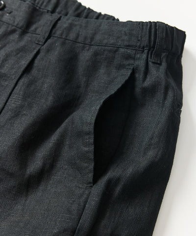 FREAK’S STORE LINEN COTTON EASY SHORT PANTS / 亞麻棉質雙褶鬆緊短褲