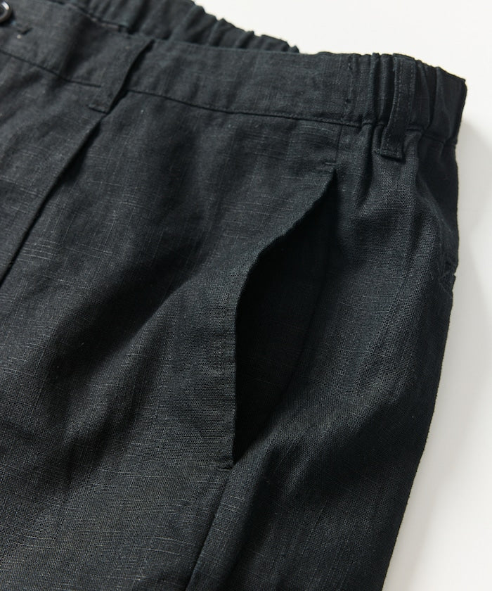 FREAK’S STORE LINEN COTTON EASY SHORT PANTS / 亞麻棉質雙褶鬆緊短褲
