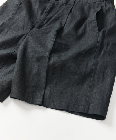 FREAK’S STORE LINEN COTTON EASY SHORT PANTS / 亞麻棉質雙褶鬆緊短褲