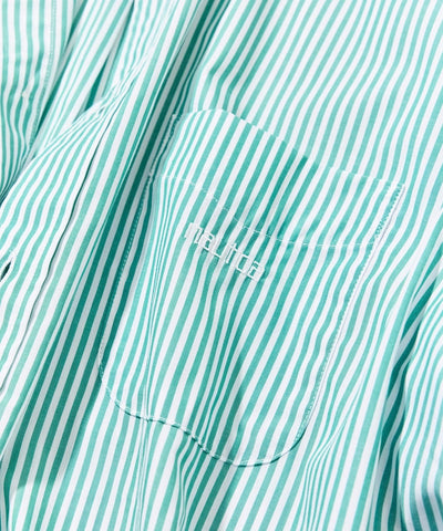 NAUTICA JP / 經典府綢條紋寬鬆扣領襯衫