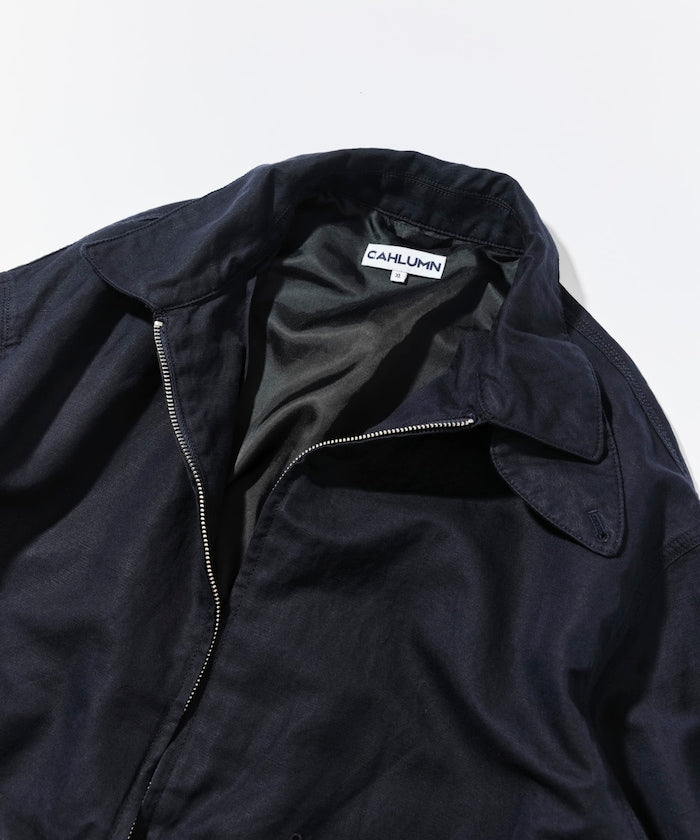 CAHLUMN Cotton Linen Harrington Jacket / 棉麻混紡哈靈頓立領外套