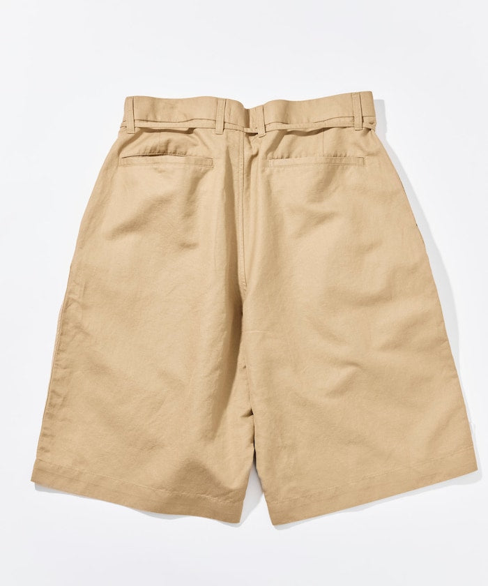 CAHLUMN Cotton Linen 2 Tuck Chino Shorts / 棉麻雙摺錐形短褲