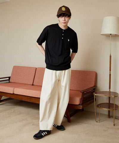 U.S. POLO ASSN. / 亨利領涼感針織 短袖T恤