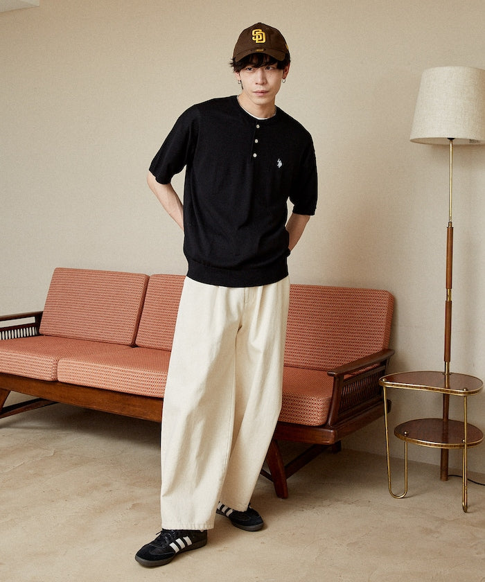 U.S. POLO ASSN. / 亨利領涼感針織 短袖T恤