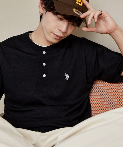 U.S. POLO ASSN. / 亨利領涼感針織 短袖T恤