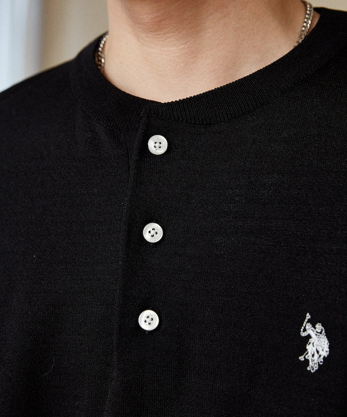 U.S. POLO ASSN. / 亨利領涼感針織 短袖T恤