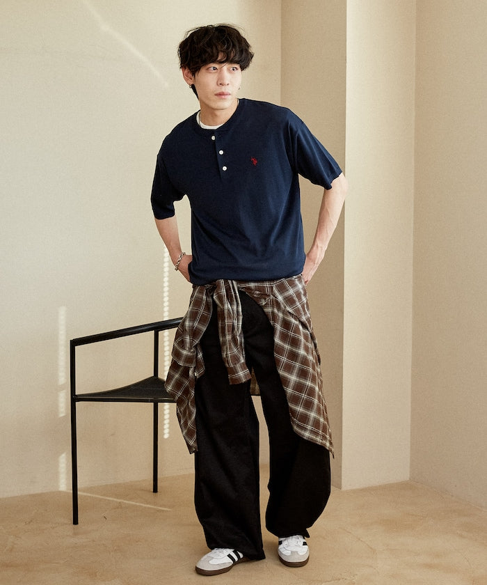 U.S. POLO ASSN. / 亨利領涼感針織 短袖T恤