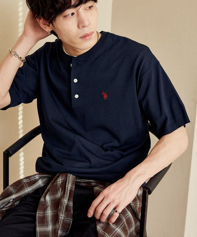 U.S. POLO ASSN. / 亨利領涼感針織 短袖T恤