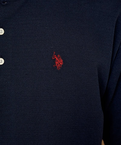 U.S. POLO ASSN. / 亨利領涼感針織 短袖T恤