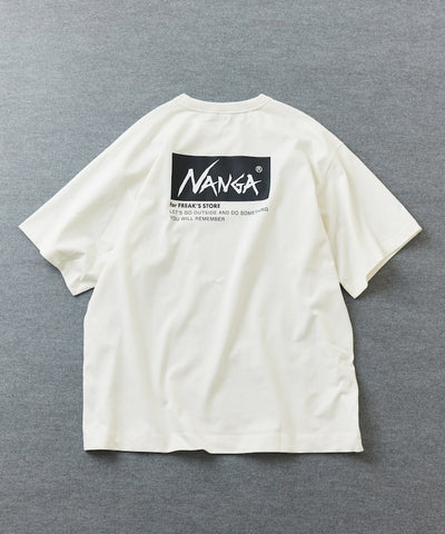 NANGA 別注 刺繍 ECO HYBRID LOGO TEE / 環保混紡刺繡標誌寬版T恤