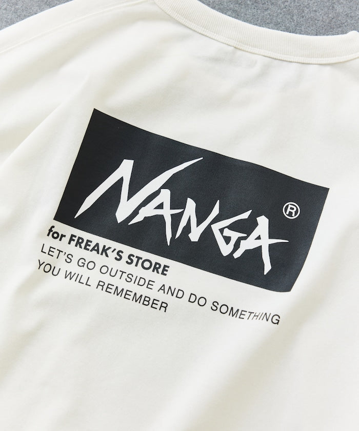 NANGA 別注 刺繍 ECO HYBRID LOGO TEE / 環保混紡刺繡標誌寬版T恤