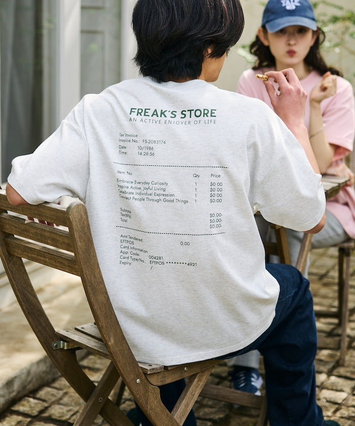 FREAK'S STORE / 收據圖像 背面印花 短袖T恤