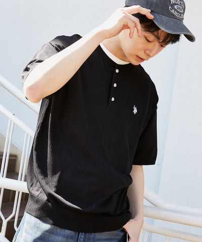U.S. POLO ASSN. / 亨利領涼感針織 短袖T恤