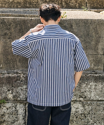 RED KAP × FREAK'S STORE / 半拉鍊雙口袋短袖工作 拉鏈半開襟衫