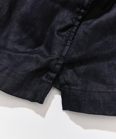 CAHLUMN Linen Open Collar Long Sleeve Shirt / 亞麻開領長袖襯衫
