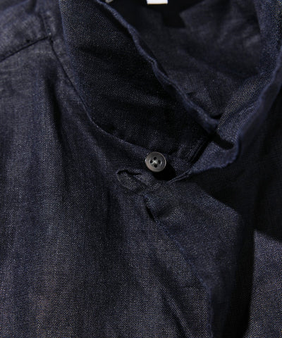 CAHLUMN Linen Open Collar Long Sleeve Shirt / 亞麻開領長袖襯衫