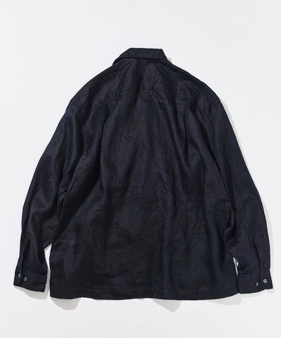 CAHLUMN Linen Open Collar Long Sleeve Shirt / 亞麻開領長袖襯衫