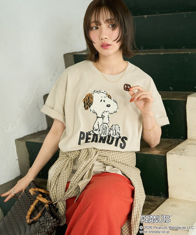 PEANUTS x FREAK’S STORE / PEANUTS 立體刺繡短袖T恤 女版 單尺寸