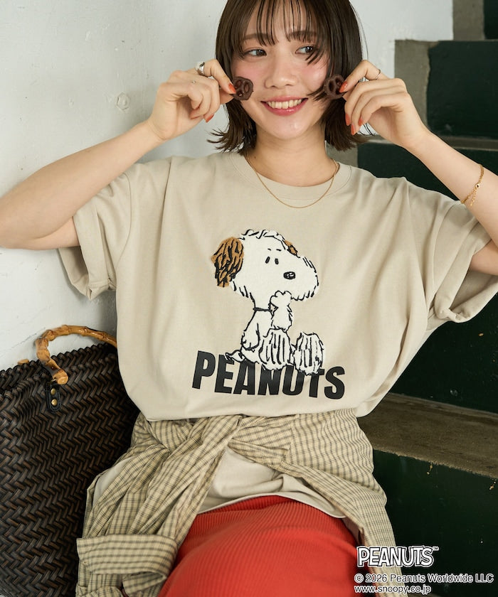 PEANUTS x FREAK’S STORE / PEANUTS 立體刺繡短袖T恤 女版 單尺寸