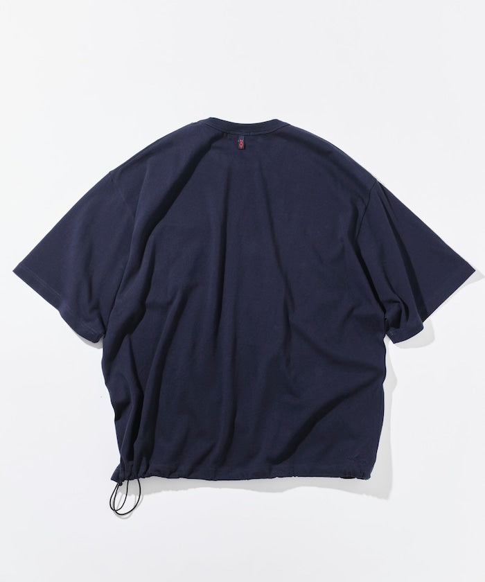 NAUTICA JP / 寬鬆剪裁 國旗刺繡 下擺抽繩 口袋T恤