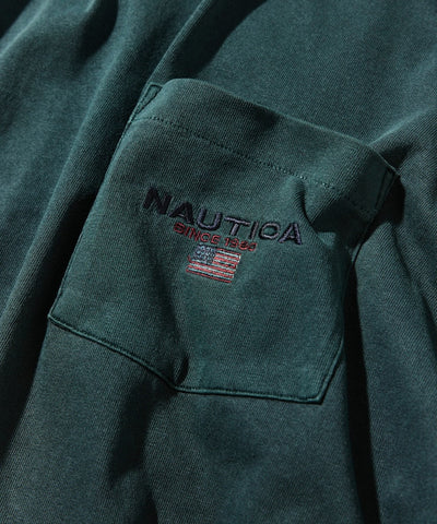 NAUTICA JP / 寬鬆剪裁 美式旗標 水洗染色 抽繩口袋T恤