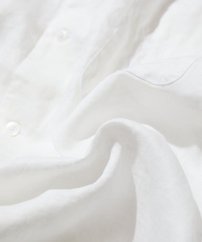 CAHLUMN Linen Open Collar Short Sleeve Shirt / 亞麻開領短袖襯衫