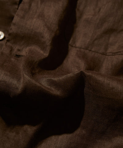 CAHLUMN Linen Open Collar Short Sleeve Shirt / 亞麻開領短袖襯衫
