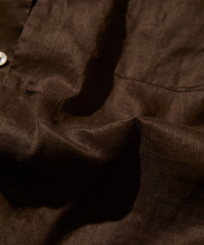 CAHLUMN Linen Open Collar Short Sleeve Shirt / 亞麻開領短袖襯衫