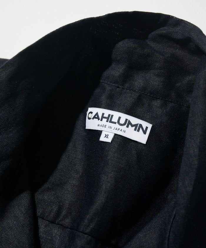 CAHLUMN Linen Open Collar Short Sleeve Shirt / 亞麻開領短袖襯衫