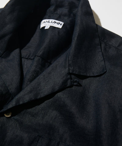CAHLUMN Linen Open Collar Short Sleeve Shirt / 亞麻開領短袖襯衫