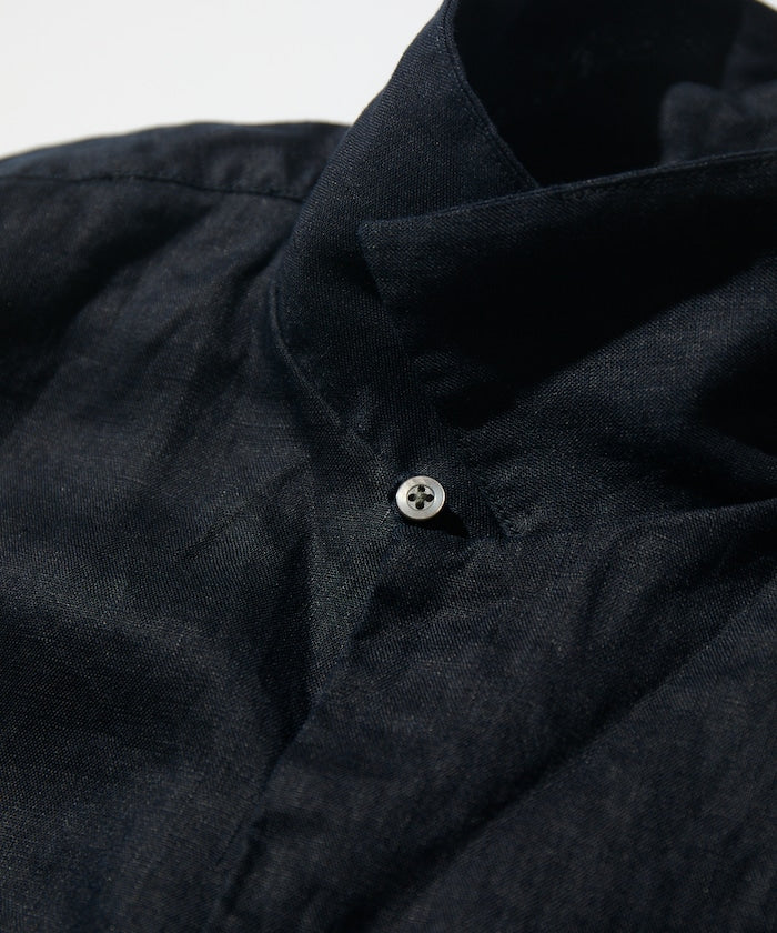 CAHLUMN Linen Open Collar Short Sleeve Shirt / 亞麻開領短袖襯衫