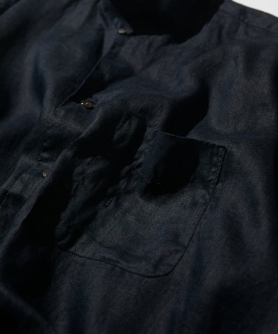 CAHLUMN Linen Open Collar Short Sleeve Shirt / 亞麻開領短袖襯衫
