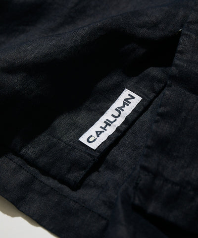 CAHLUMN Linen Open Collar Short Sleeve Shirt / 亞麻開領短袖襯衫