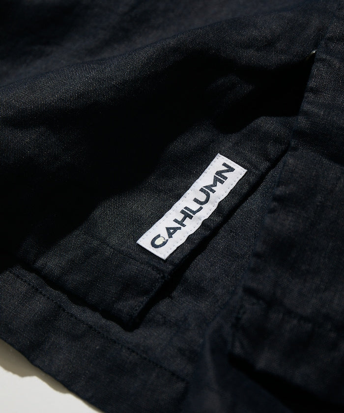 CAHLUMN Linen Open Collar Short Sleeve Shirt / 亞麻開領短袖襯衫