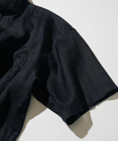CAHLUMN Linen Open Collar Short Sleeve Shirt / 亞麻開領短袖襯衫