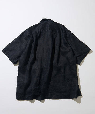 CAHLUMN Linen Open Collar Short Sleeve Shirt / 亞麻開領短袖襯衫